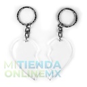 20 Llaveros De Acrílico 3mm, Corazón Partido, 7cm