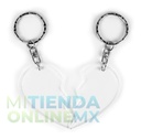 20 Llaveros De Acrílico 3mm, Corazón Partido, 7cm