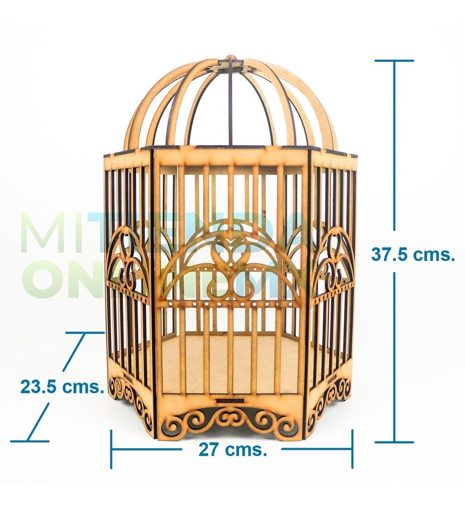 Pajarera Jaula Antigua Decoración Centro De Mesa Mdf Pack 5