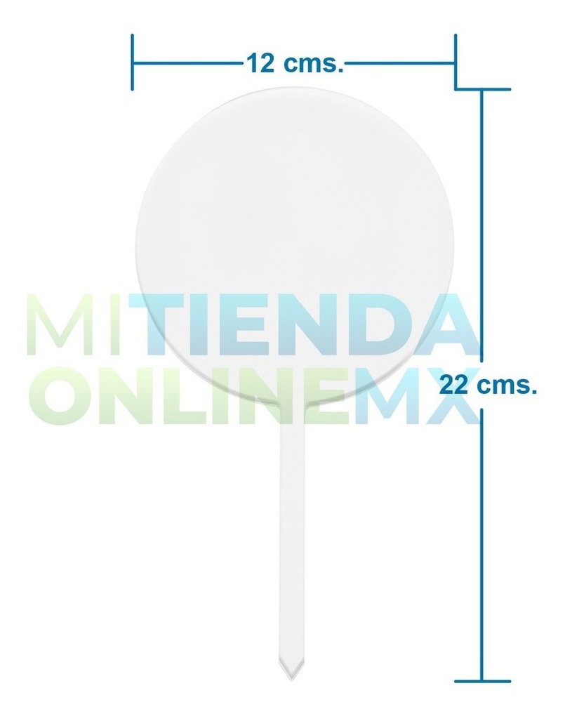 Cake Topper Circular Acrilico 3mm - 10 Pzs. 