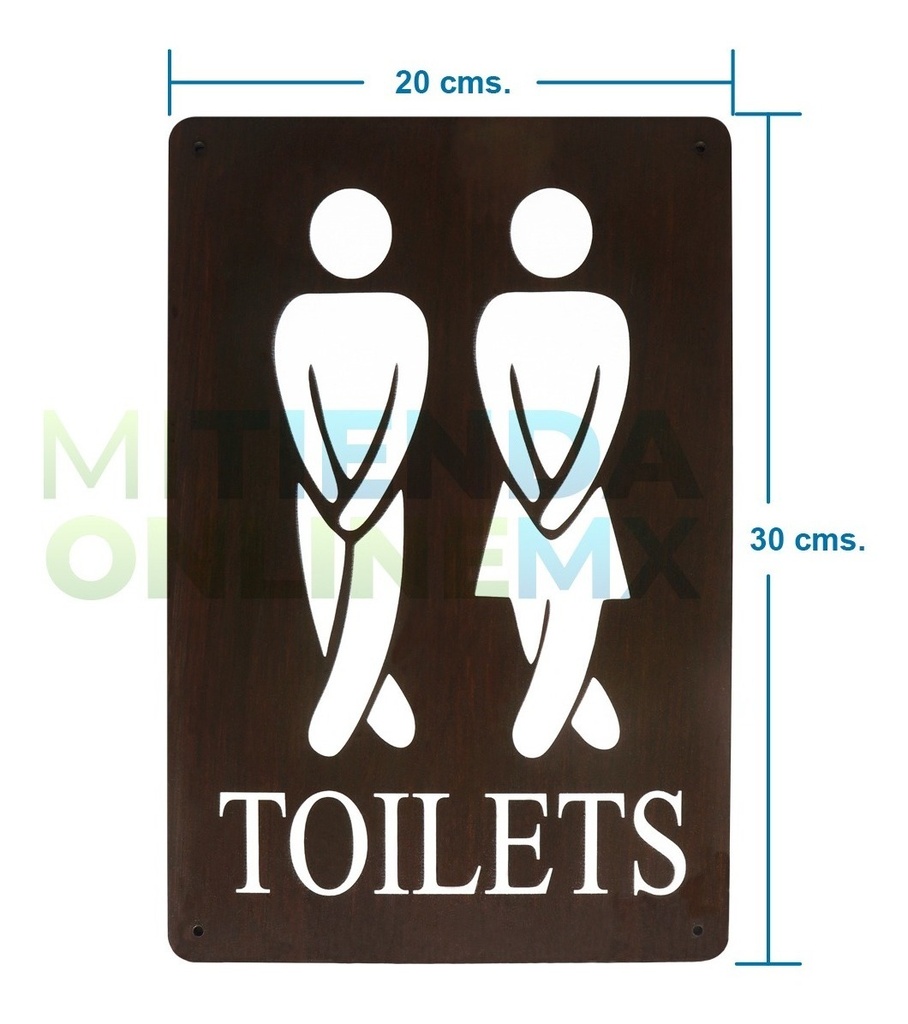 Anuncio Letrero Señalética  Baño Hombre Mujer - Triplay 3mm