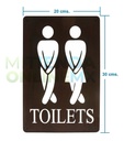 Anuncio Letrero Señalética  Baño Hombre Mujer - Triplay 3mm