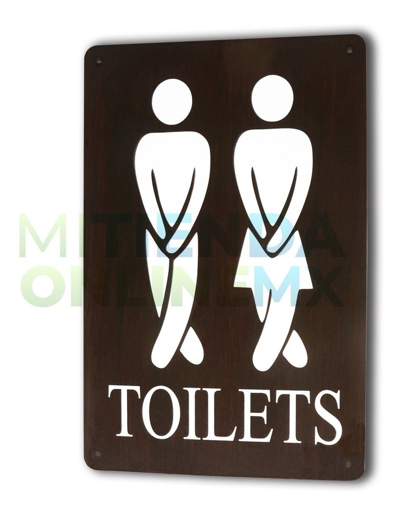 Anuncio Letrero Señalética  Baño Hombre Mujer - Triplay 3mm