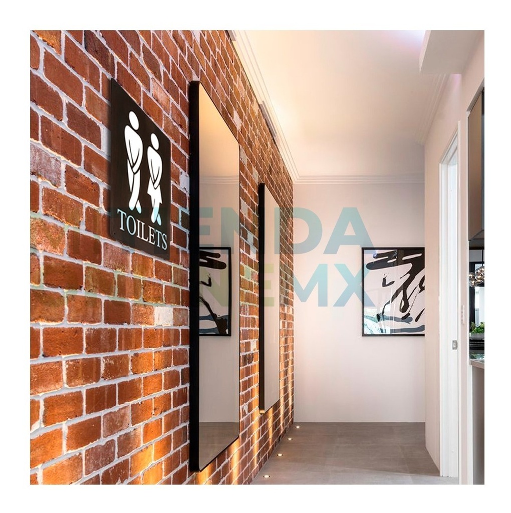 Anuncio Letrero Señalética  Baño Hombre Mujer - Triplay 3mm
