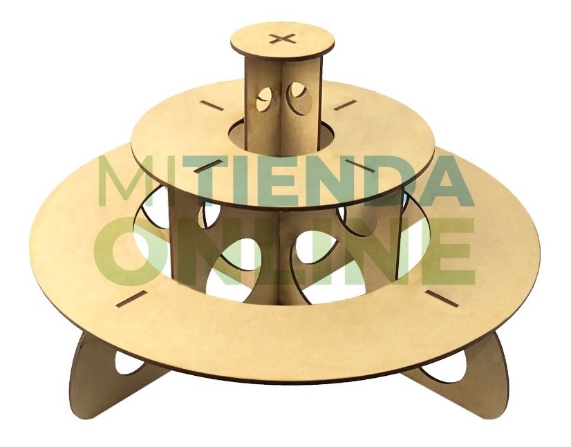 Base Circular De 3 Pisos Dulcero, Candy Bar Corte Laser