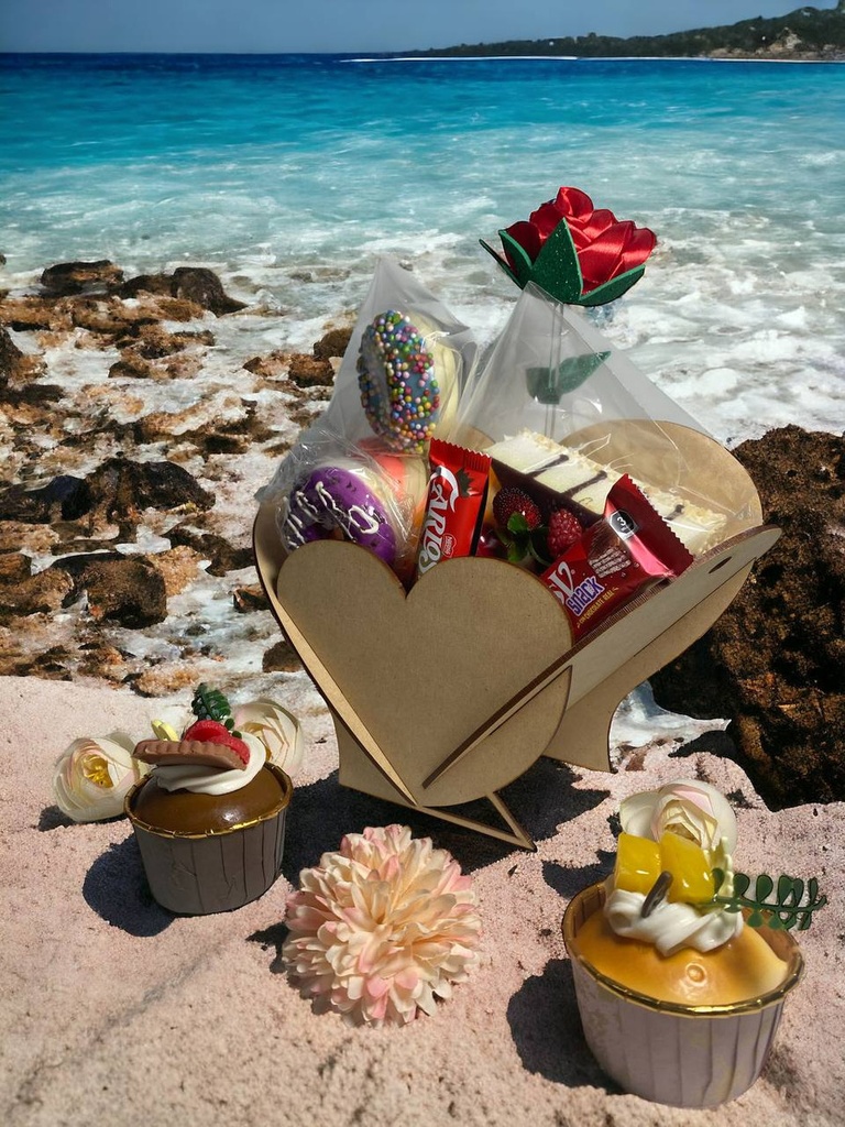 Regalo Dulcero Florero Corazón San Valentín Mdf - Pack 10