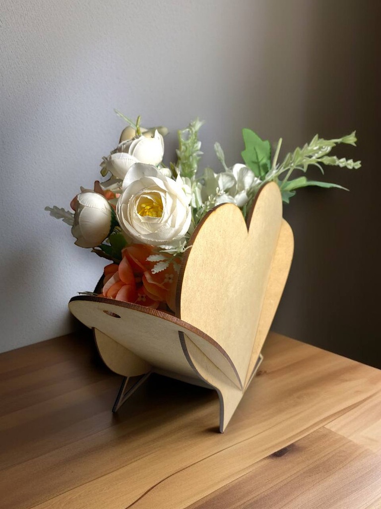 Regalo Dulcero Florero Corazón San Valentín Mdf - Pack 10