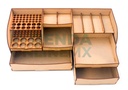 Caja Organizador Escritorio Pinceles Herramientas Mdf 3mm