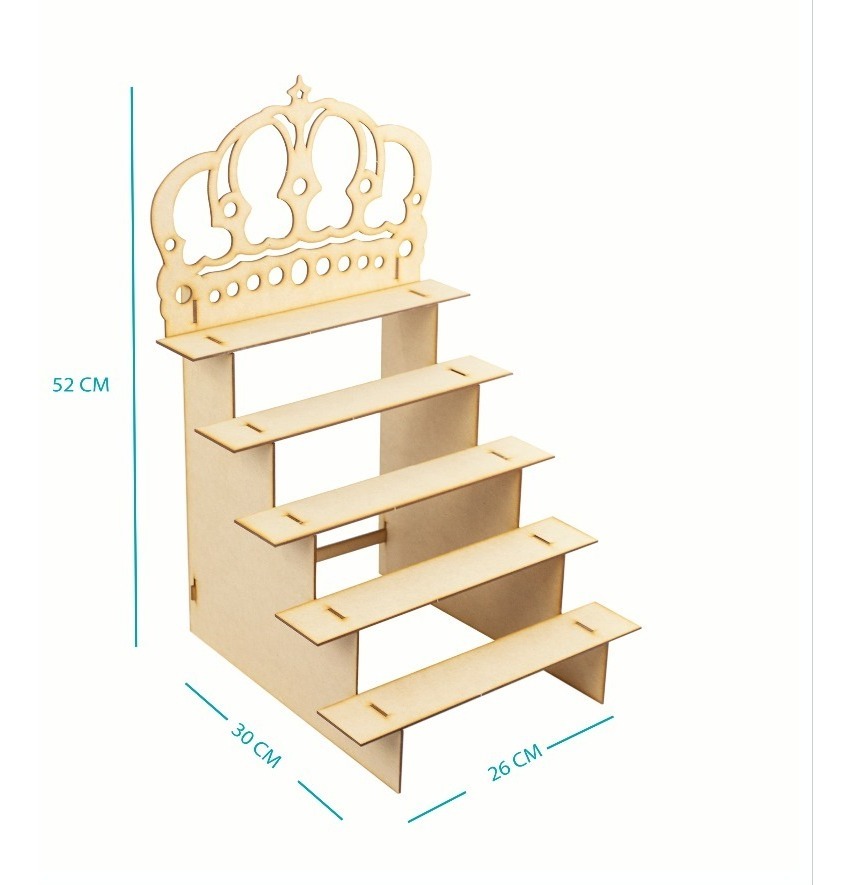 Base Corona Mdf. Bautizo,  Boda, 15 Años Candy Bar