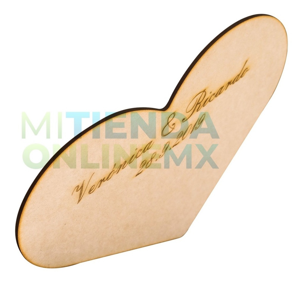 Corazon Firmas Personalizado Boda Recuerdo San Valentin Mdf