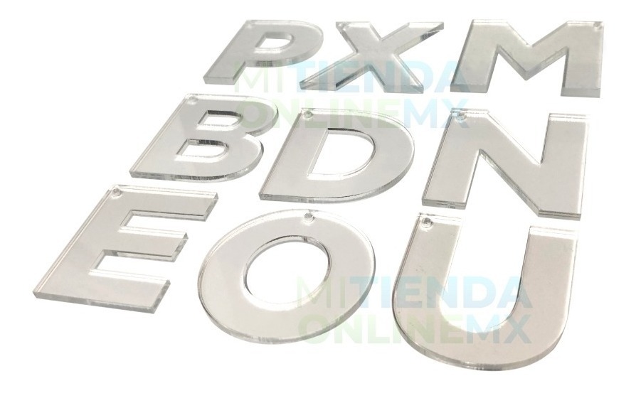 Llavero 40 Letras Abecedario Acrílico 3 Mm - 5 X Proporción