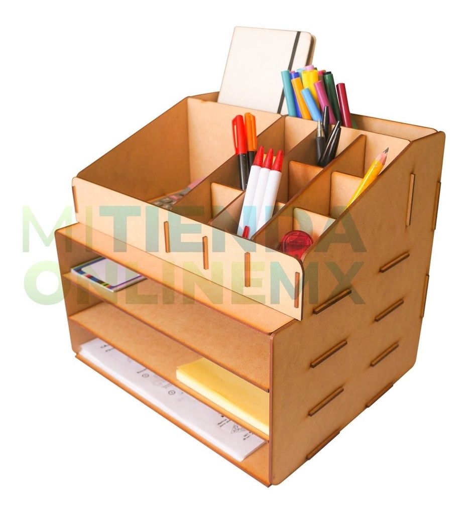 Organizador Escritorio Lápices Plumones Arte Mdf