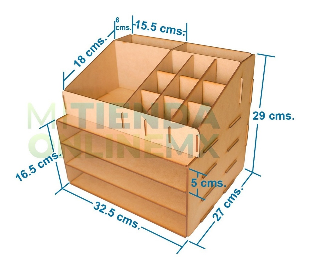 Organizador Escritorio Lápices Plumones Arte Mdf
