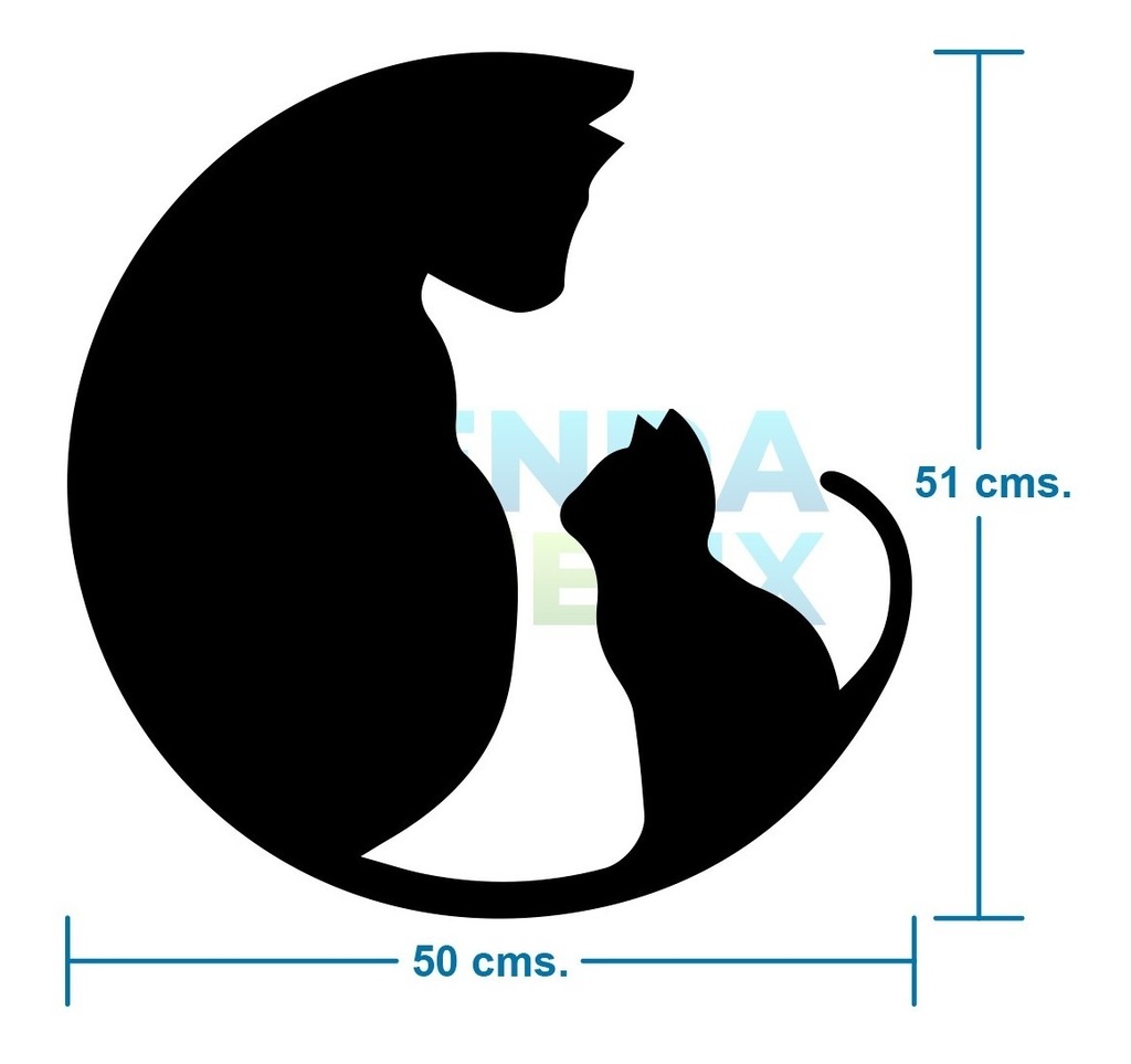 Animales Gato Vinil Decorativo - 30x30 Cm