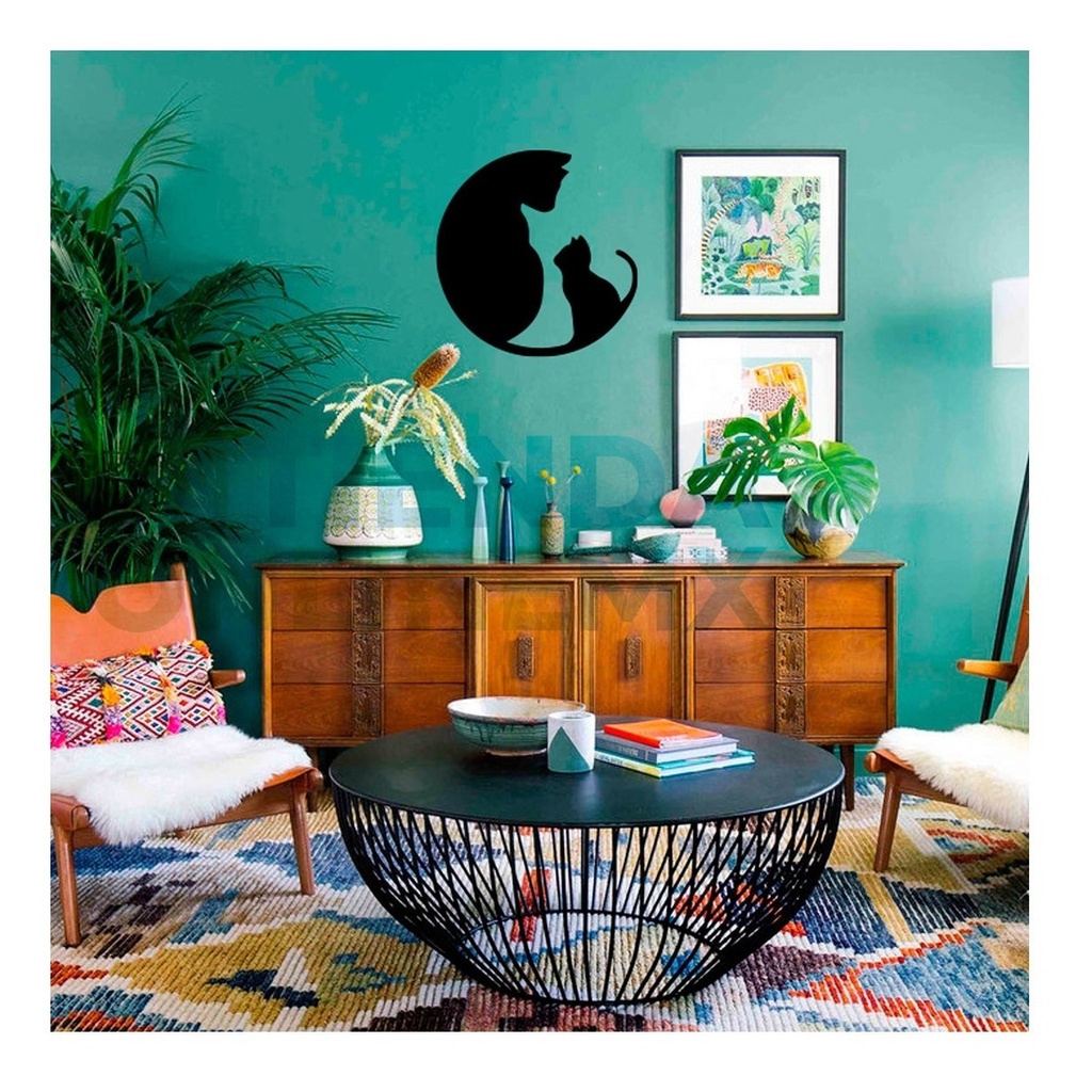 Vinil Decorativo Animales Gato  - 50x51 Cm