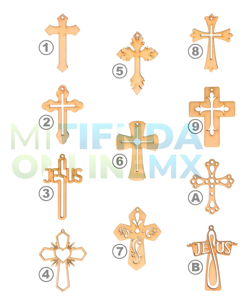 Cruz Mdf Recuerdo Bautizo Primera Comunión  - Pack 50  