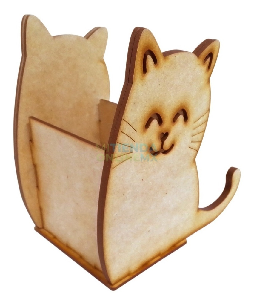 Portalápices Lapicero Colores Arte Gatito Mdf 3mm
