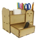 Organizador Lapicera Escritorio Gatito Mdf 3mm