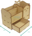Organizador Lapicera Escritorio Gatito Mdf 3mm