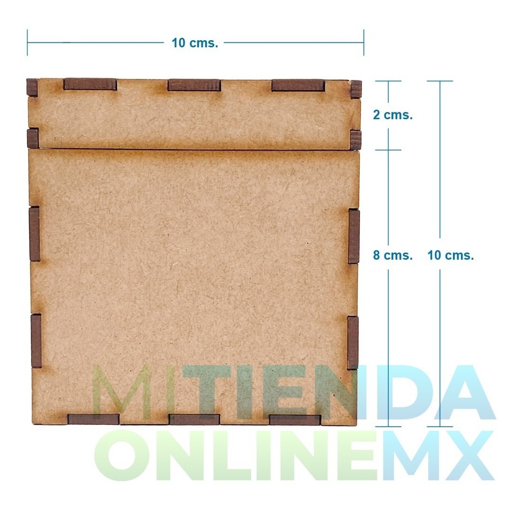 Caja Mdf 7 X 7 X 7 Baul Cuadrado Recuerdito Alhajero