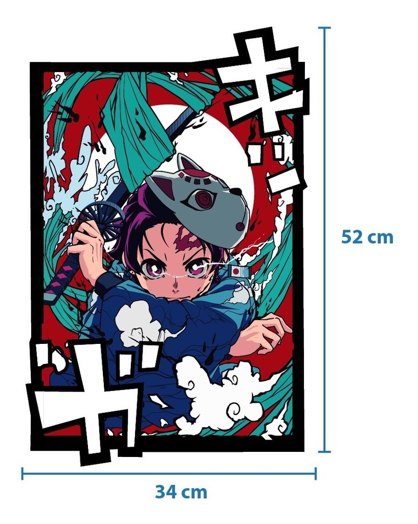 Cuadro Anime Tanjiro Dragon Slayer Mdf 6mm - Mediano