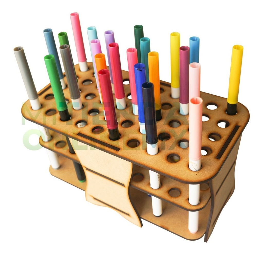 Porta Plumones De Mdf Para 50 Crayola Super Tips