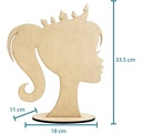 Centro De Mesa Cabeza Barbie Princesa Moño Mdf - Pack 10