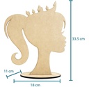 Centro De Mesa Cabeza Barbie Princesa Moño Mdf 