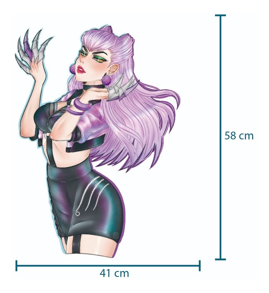 Cuadro Evelynn League Of Legends Anime Mdf 6 Mm - Mediano