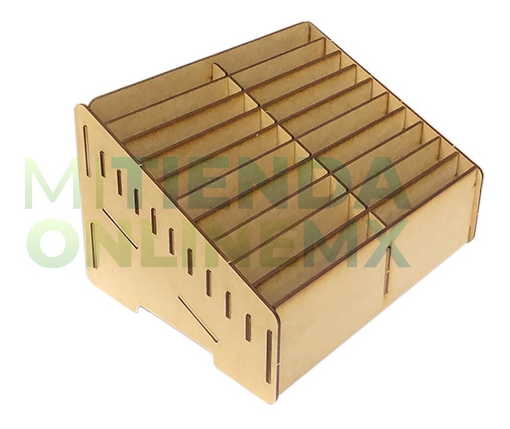 Caja Comandero Organizador Mdf Con 20 Espacios