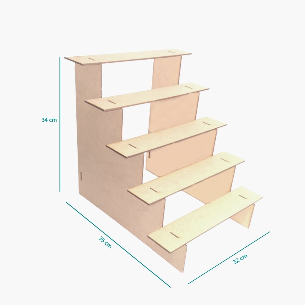 Base Escalera Bautizo Boda Xv Años Candy Bar Mdf