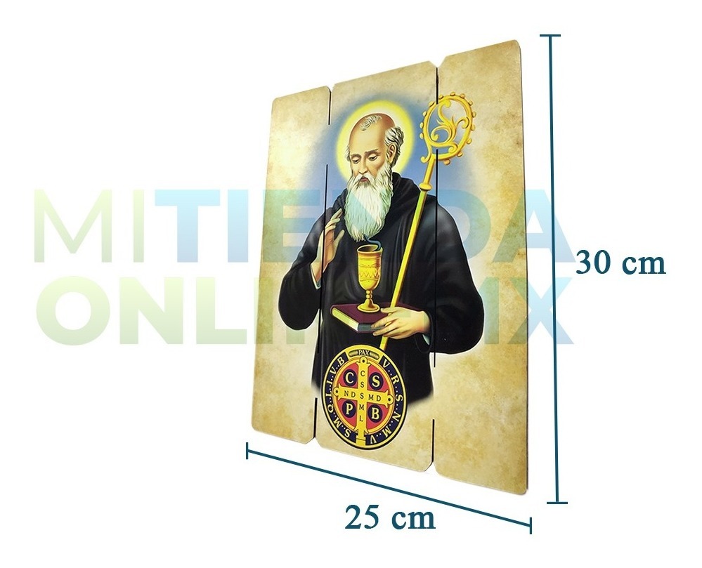 Cuadro San Benito De Nursía Impresión Directa Mdf 30x25cm