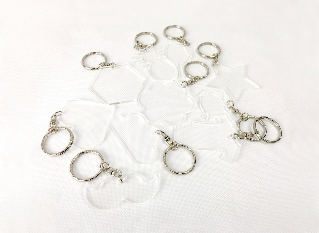 20 Llaveros De Acrílico 3mm, Formas Diversas, 7 Cm