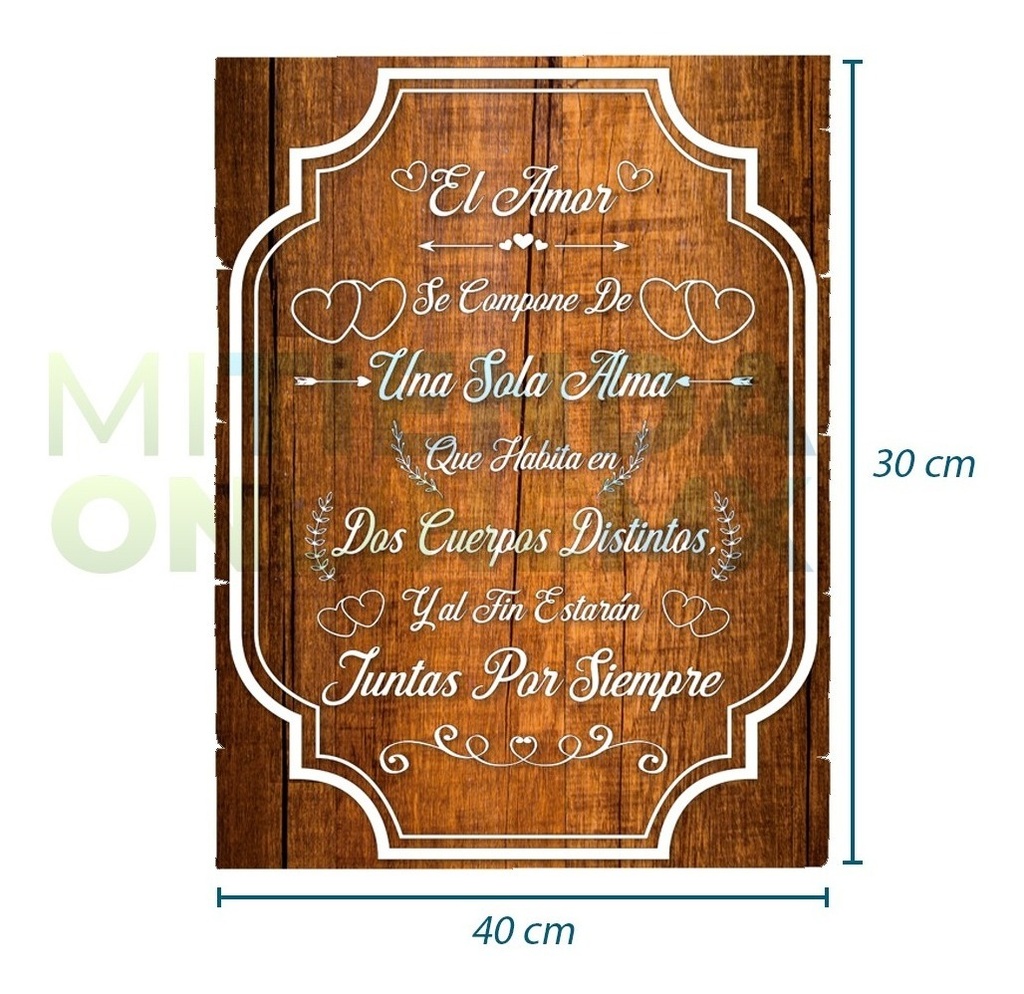 Letrero Cuadro Pajes Boda Decoración - 40x60cm