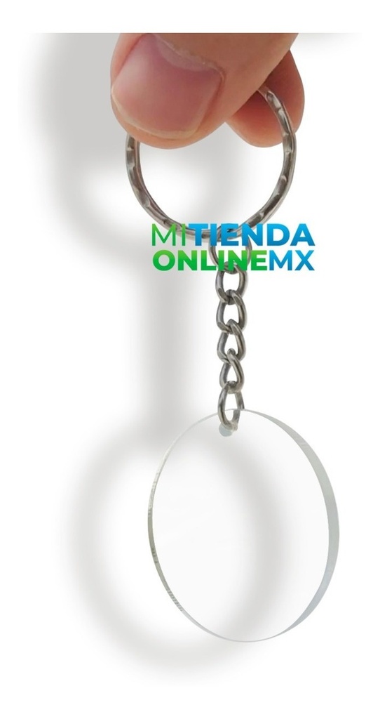 Llaveros Acrilico Redondos 3.8cm Herraje De Cadena 50 Piezas