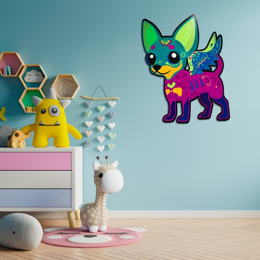 Cuadro Perro Alebrije Impresión Directa (mdf 6mm) Chico