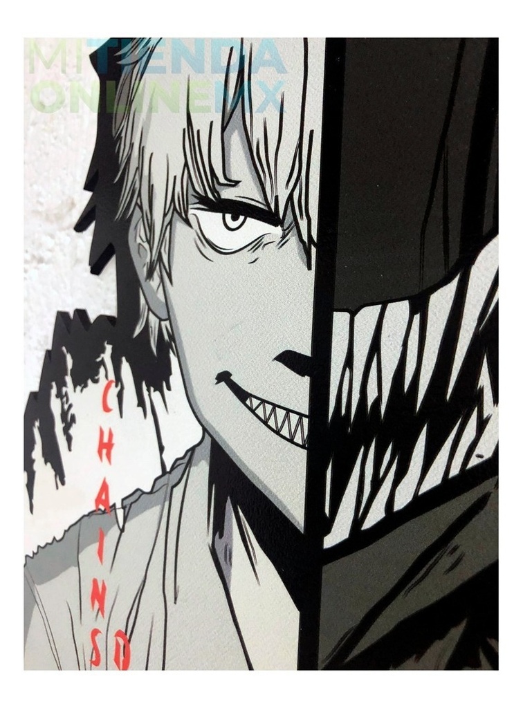 Cuadro Decorativo Chainsaw Man Anime Mdf 6 Mm - Mediano