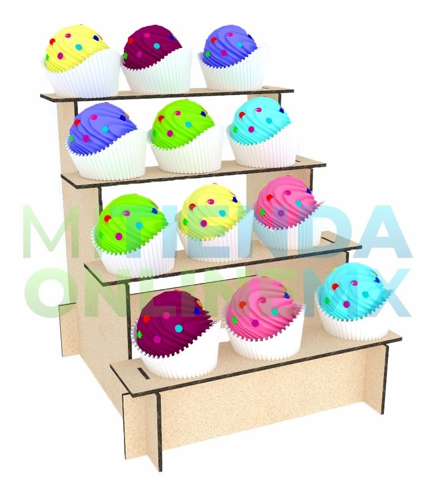 Base Escalera Bautizo Boda Xv Años Candy Bar 4 Niveles Mdf
