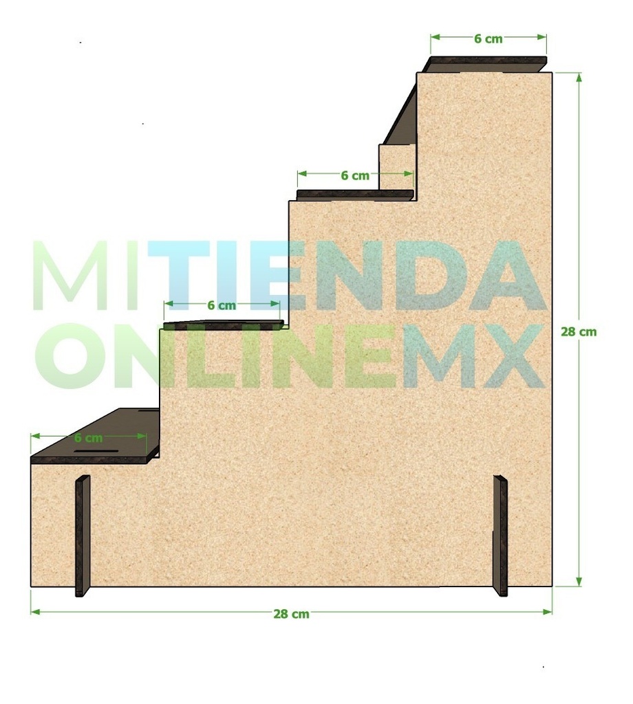 Base Escalera Bautizo Boda Xv Años Candy Bar 4 Niveles Mdf