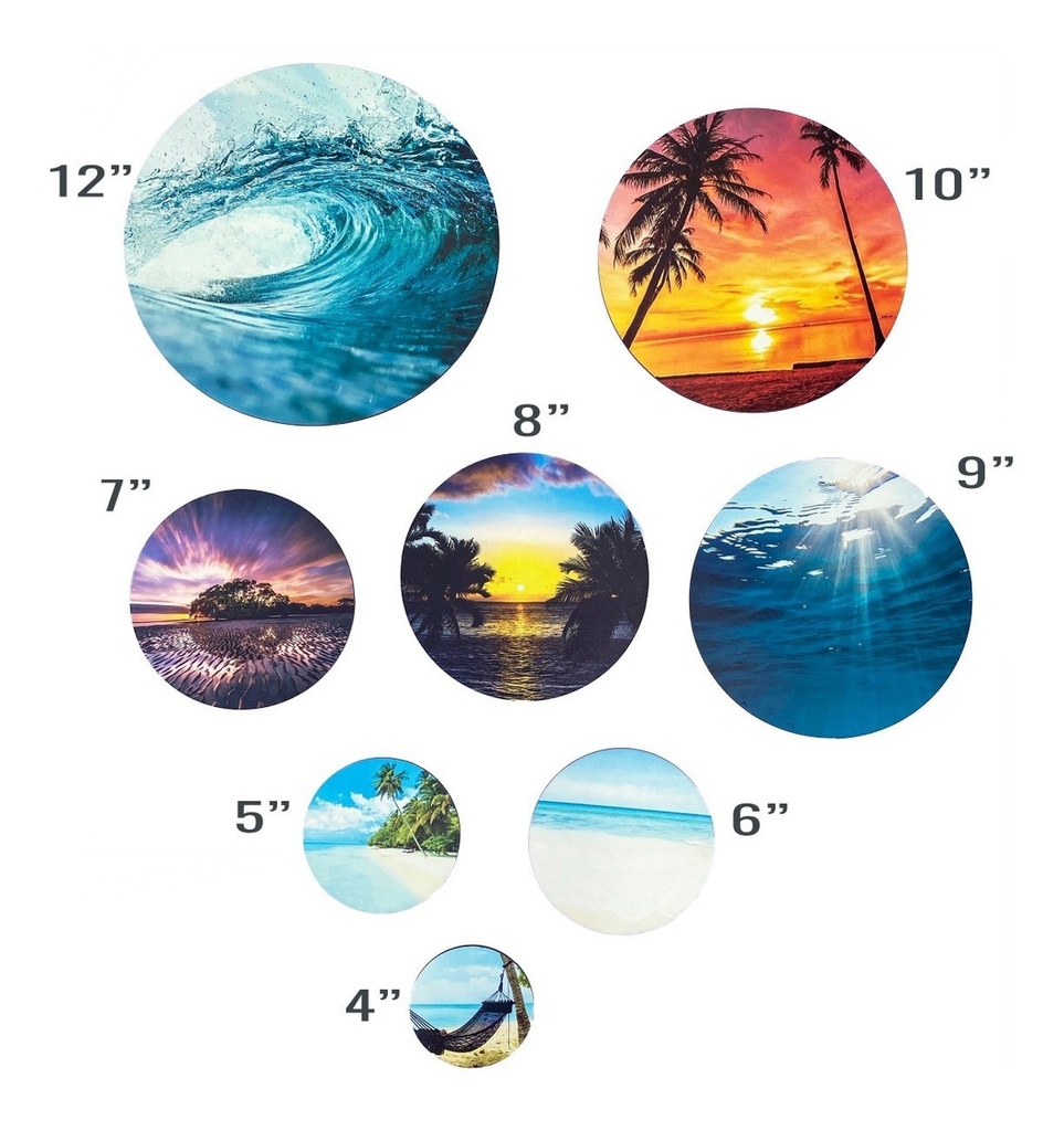 Cuadros Relajación Natural Decoración Mar Pack 8 Mdf