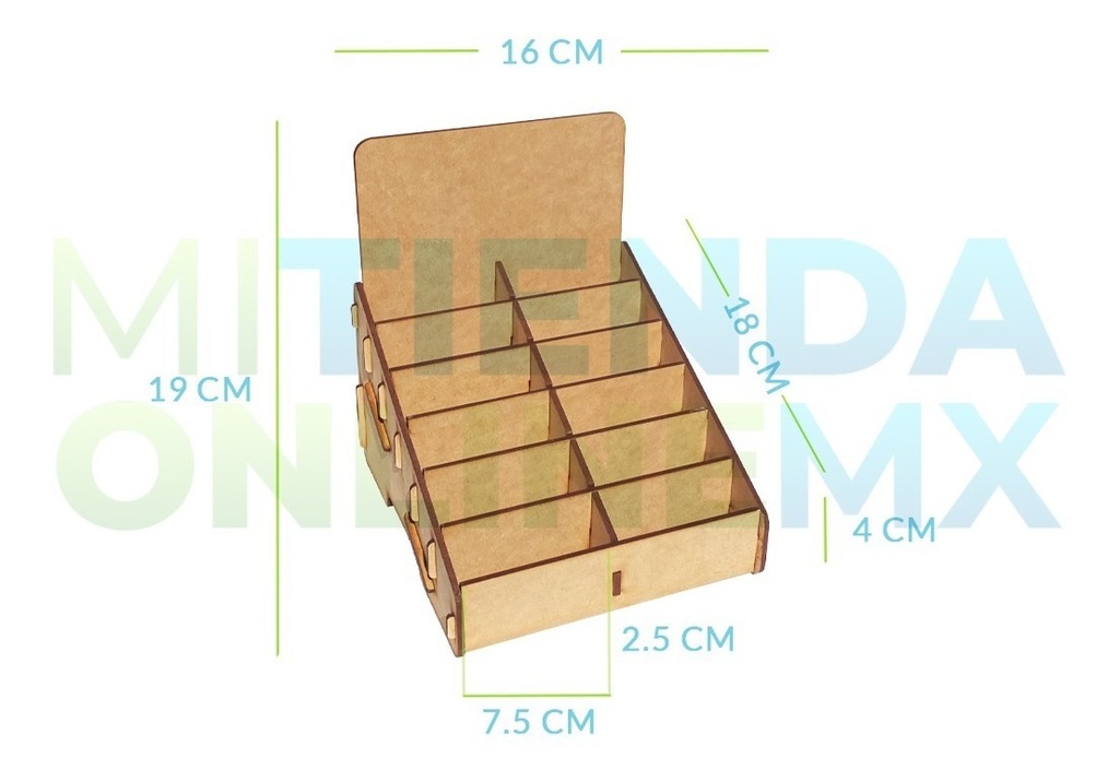 Organizador Exhibidor 12 Cajetillas Cigarro Horizontal Mdf