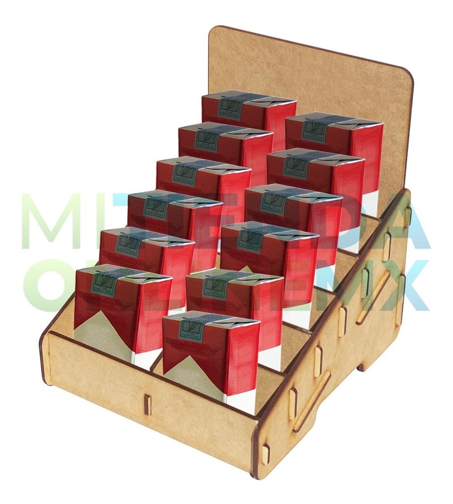 Organizador Exhibidor 12 Cajetillas Cigarro Horizontal Mdf