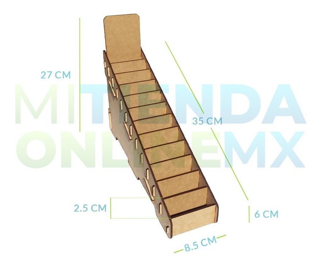 Organizador Exhibidor 12 Cajetillas Cigarro Vertical Mdf