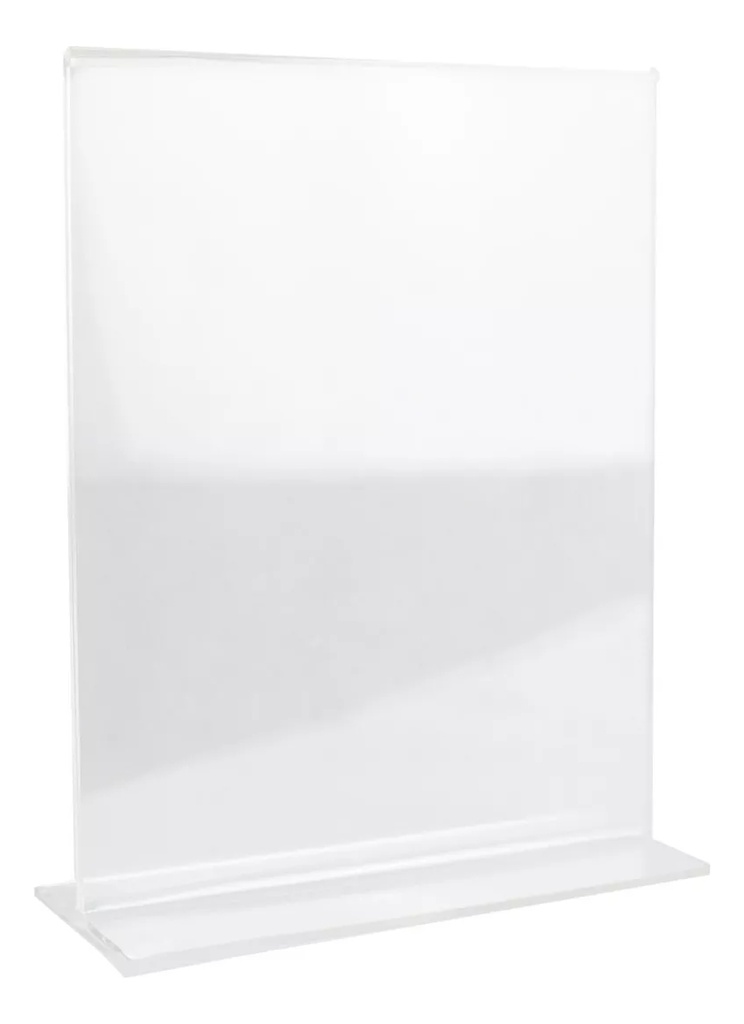 Portamenu Acrílico Doble Vista Restaurant 1/2 Carta Pack 15