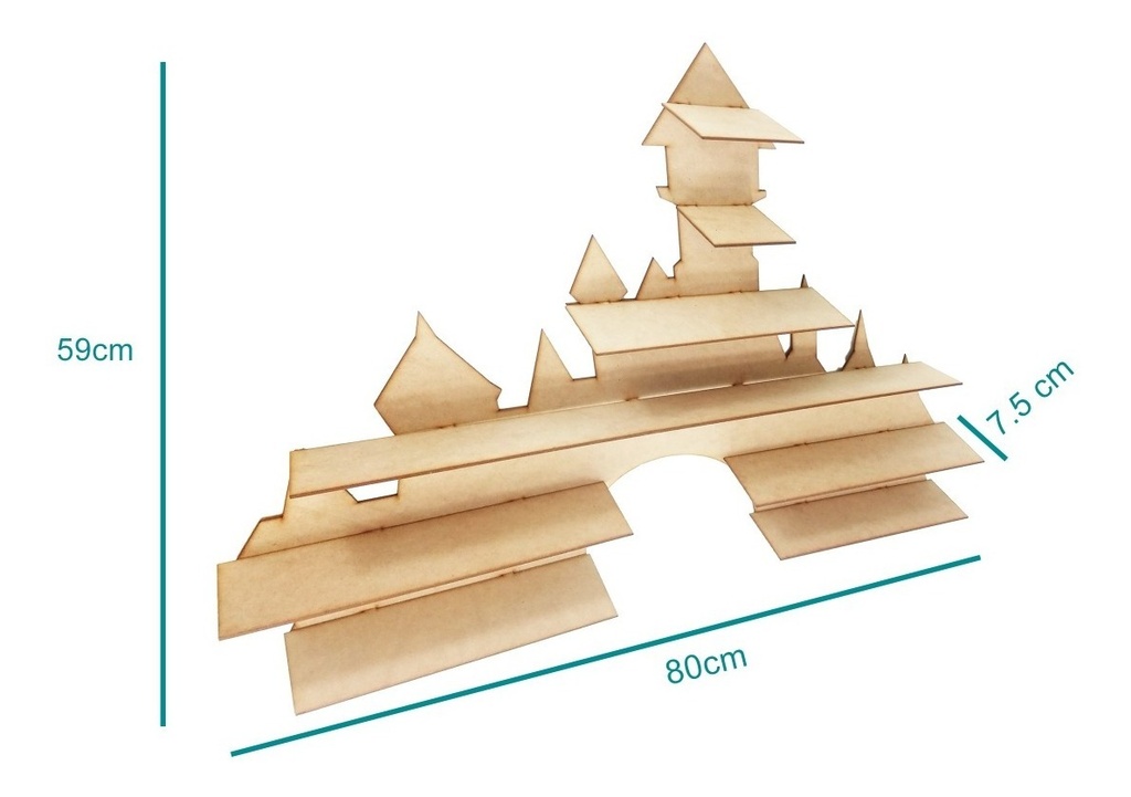 Repisa Estanteria Para Juguetes Castillo Mdf 6 Mm 