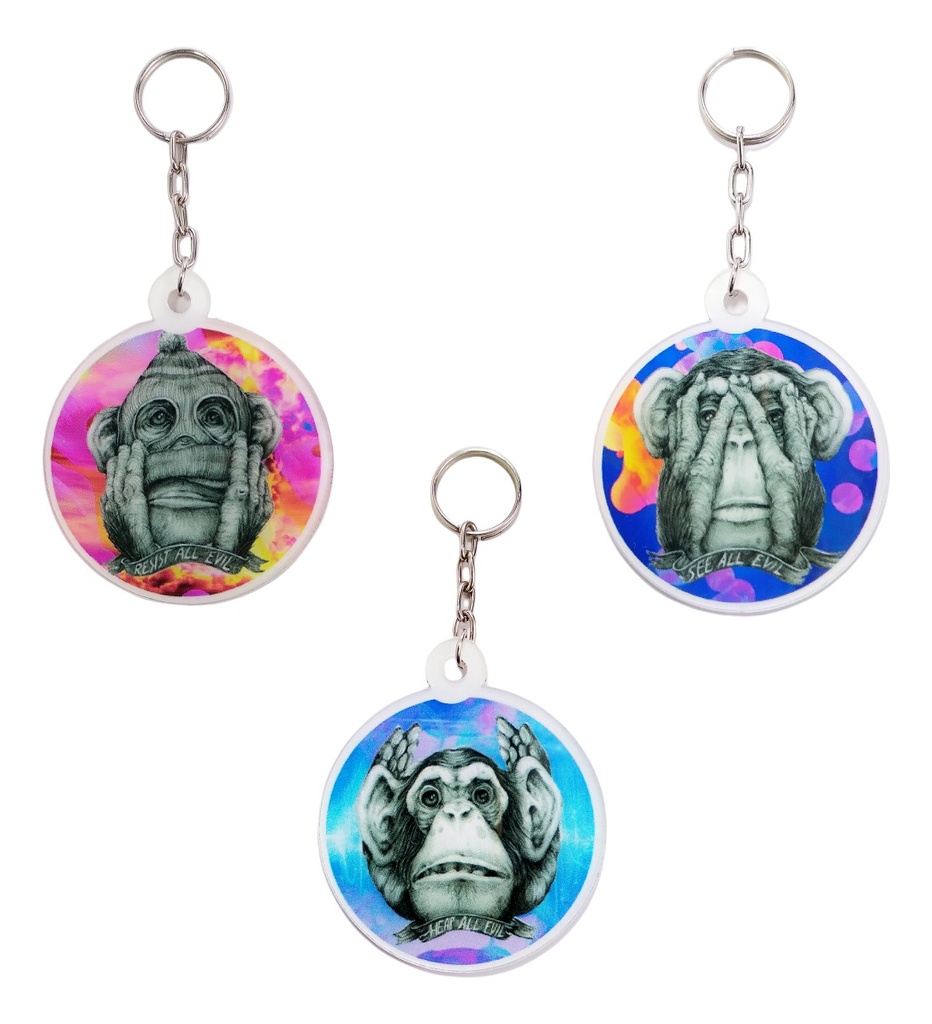 Juego De Llaveros Doble Vista Acrílico Impreso