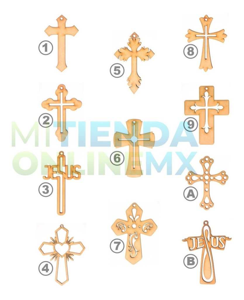 Cruz Mdf Recuerdo Bautizo Primera Comunión  - Pack 100  