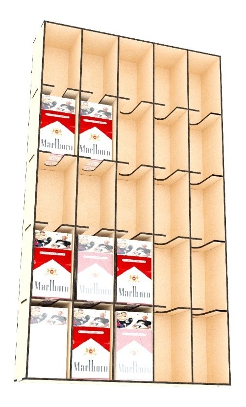 Caja Organizador Exhibidor Para 75 Cajetillas Cigarro Pared