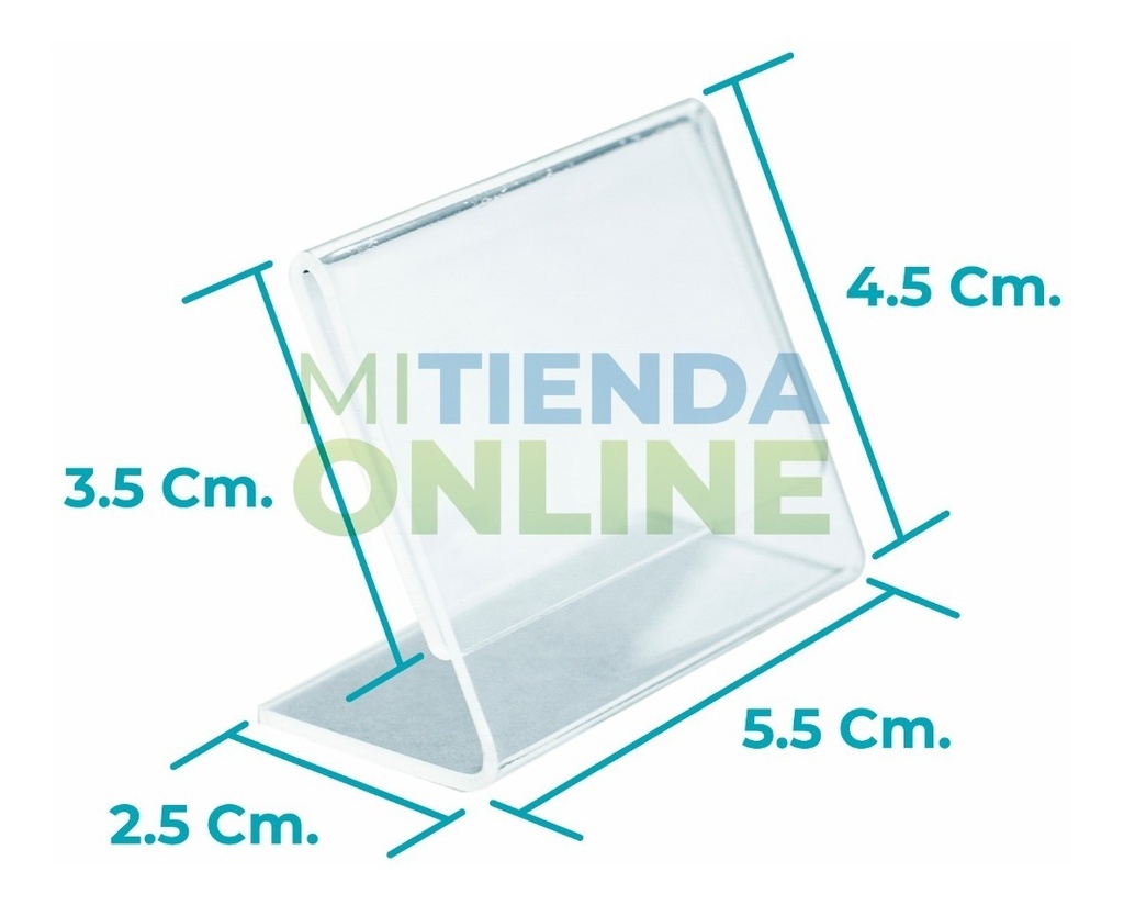 Porta Precio Acrílico De 2mm 5.5x3.5 Cm (pack 30 Pzas)