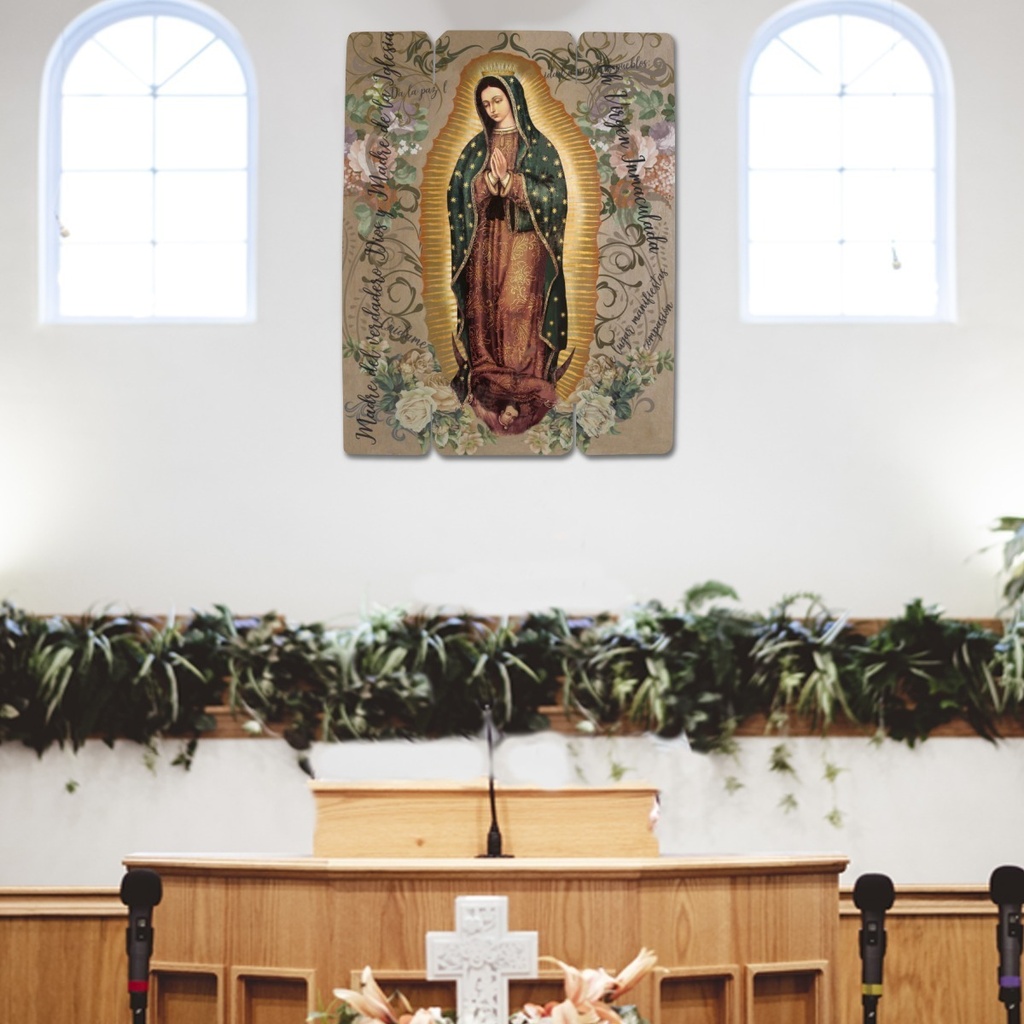 Cuadro Virgen Guadalupe Impresión Directa En Mdf 30x25cm M02